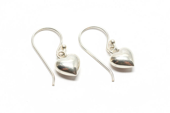 Heart Drop 925 Sterling Silver Earrings