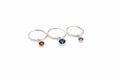 Load image into Gallery viewer, 925 Sterling Silver Sleeper Hoop Earrings with Coloured Cubic Zirconia Stones
