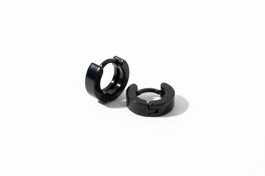 Black Huggie Earrings