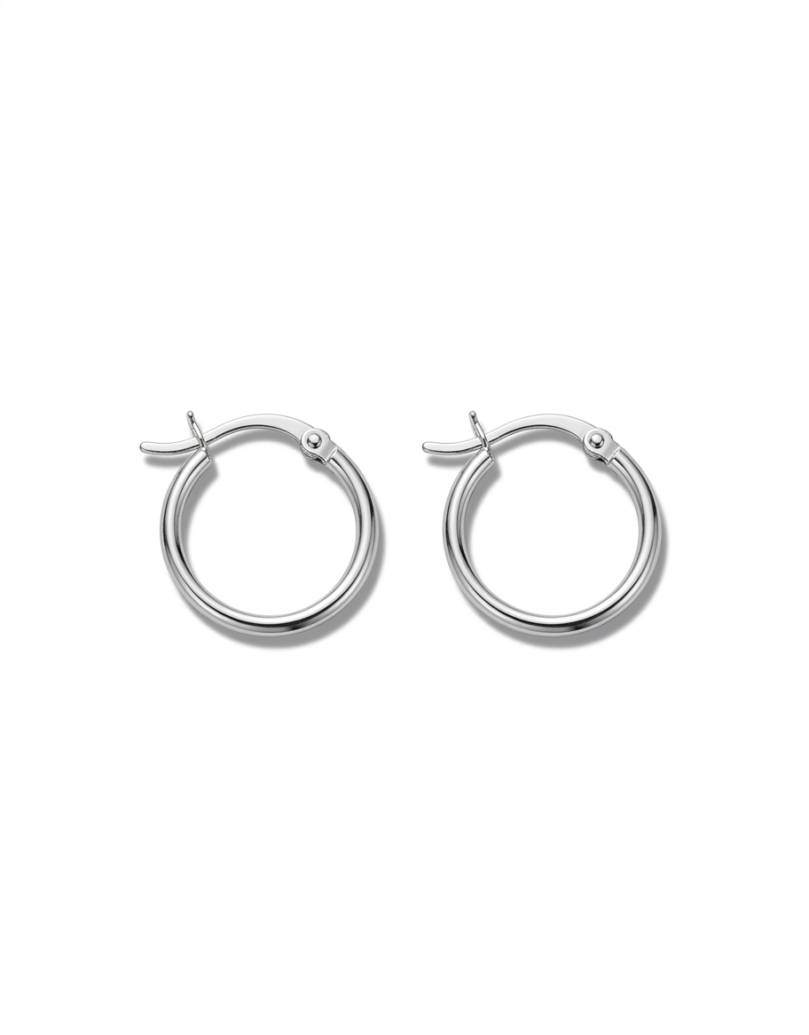 20mm 925 Sterling Silver latch back Hoop earrings 