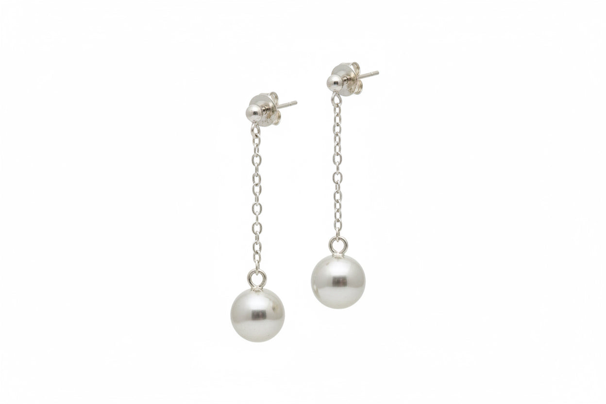 Ball drop 925 Sterling Silver Earring 