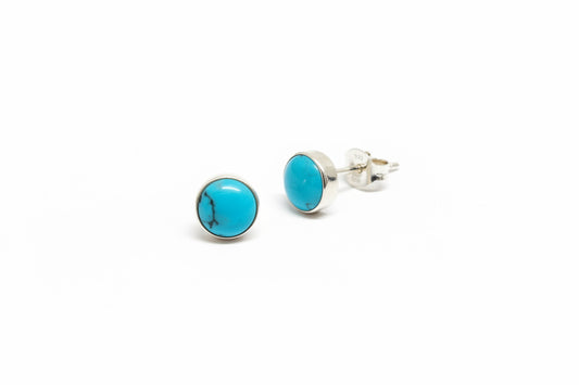925 Sterling Silver Turquoise Stud Earrings