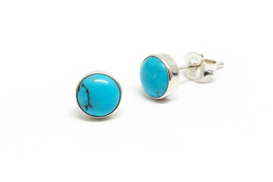 925 Sterling Silver Turquoise Stud Earrings