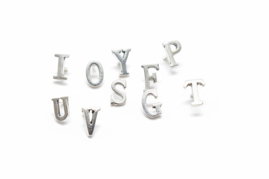 925 Sterling Silver Alphabet Letter Stud Earrings