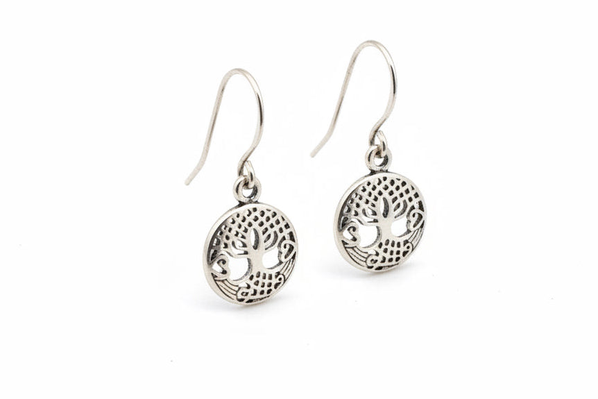Silver tree of life earrings 