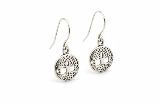 Silver tree of life earrings 
