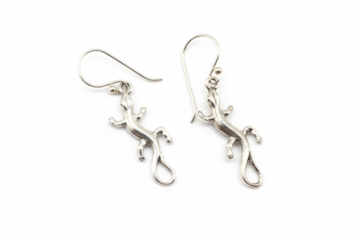 Lizard Drop 925 Sterling Silver Earrings