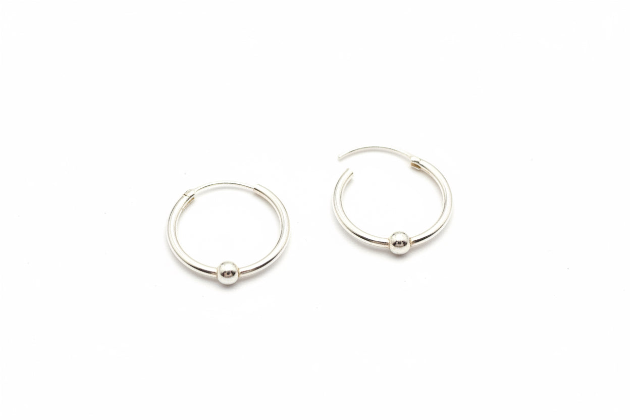 925 Sterling Silver Sleepers with ball Earrings
