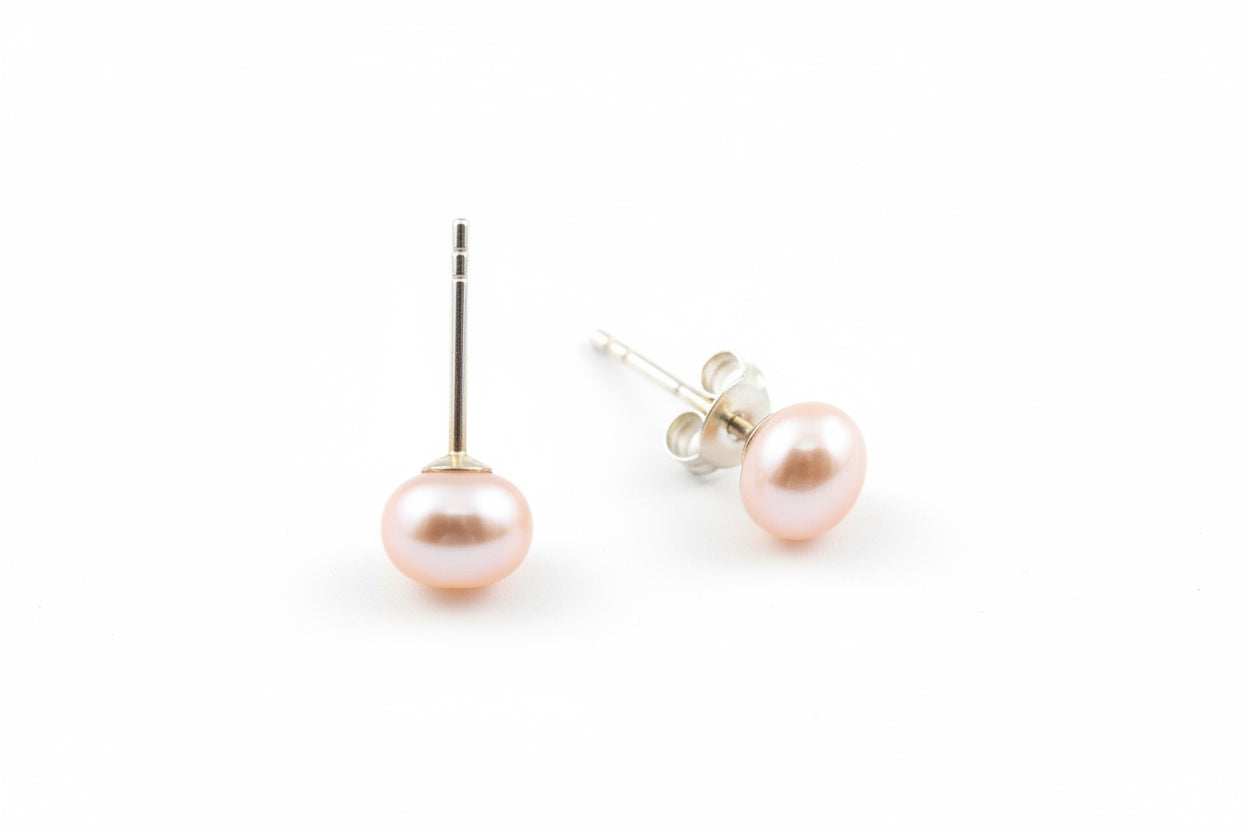 925 Sterling Silver Pearl Stud Earrings
