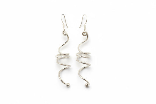 925 Sterling Silver Spiral Drop Earrings