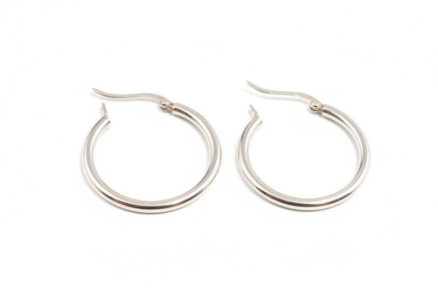 925 Sterling Silver Hoop Earrings 30mm