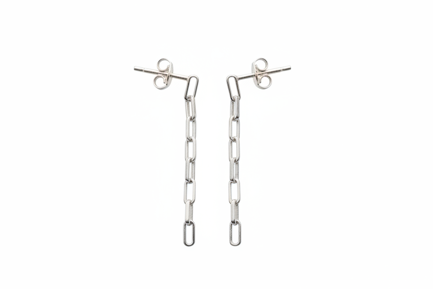 Paperclip Link Drop Earrings