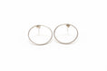 Load image into Gallery viewer, Silver hoop earrings with butterfly back
