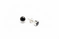 Load image into Gallery viewer, 925 Sterling Silver Bezel-set Black Cubic Zirconia Stud Earrings
