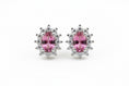 Load image into Gallery viewer, 925 Sterling Silver Pink Tourmaline Oval cut Stud Earrings

