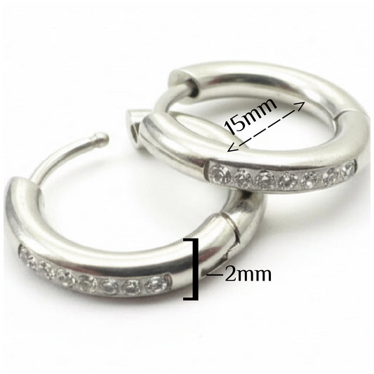 Hoop Earing with Clear Stones
