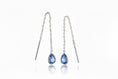 Load image into Gallery viewer, 925 Sterling Silver Threaded Synthetic Corn Flour Gemstone with hanging teardrop earrings
