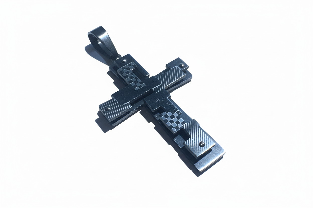 Multi-Layered Black Industrial Cross