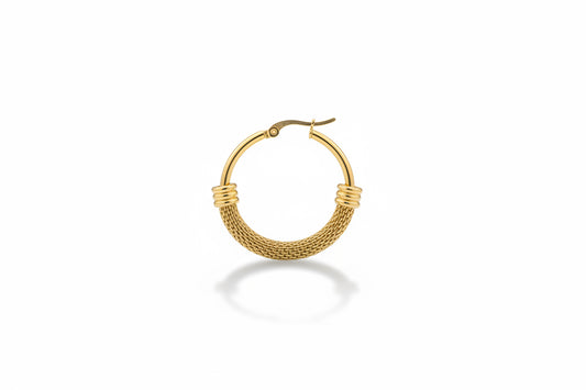 Elegant Gold Mesh Hoop Earrings