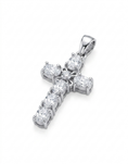 Load image into Gallery viewer, 925 Sterling Silver Cluster flower center cross
