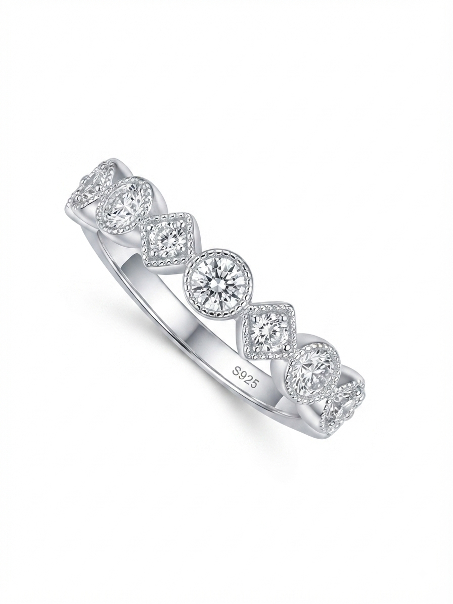 925 Sterling Silver Seraphina Vintage Milgrain Band