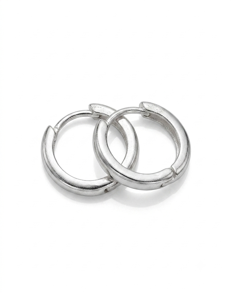 925 Sterling silver huggie hoop earrings 14mm