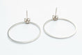 Load image into Gallery viewer, Silver hoop earrings with butterfly back
