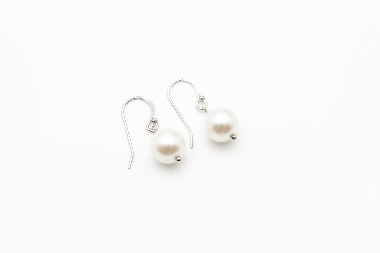 925 Sterling Silver Hanging Pearl Earrings