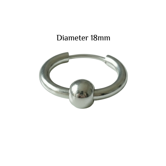 Single-Ball Hoop Earring