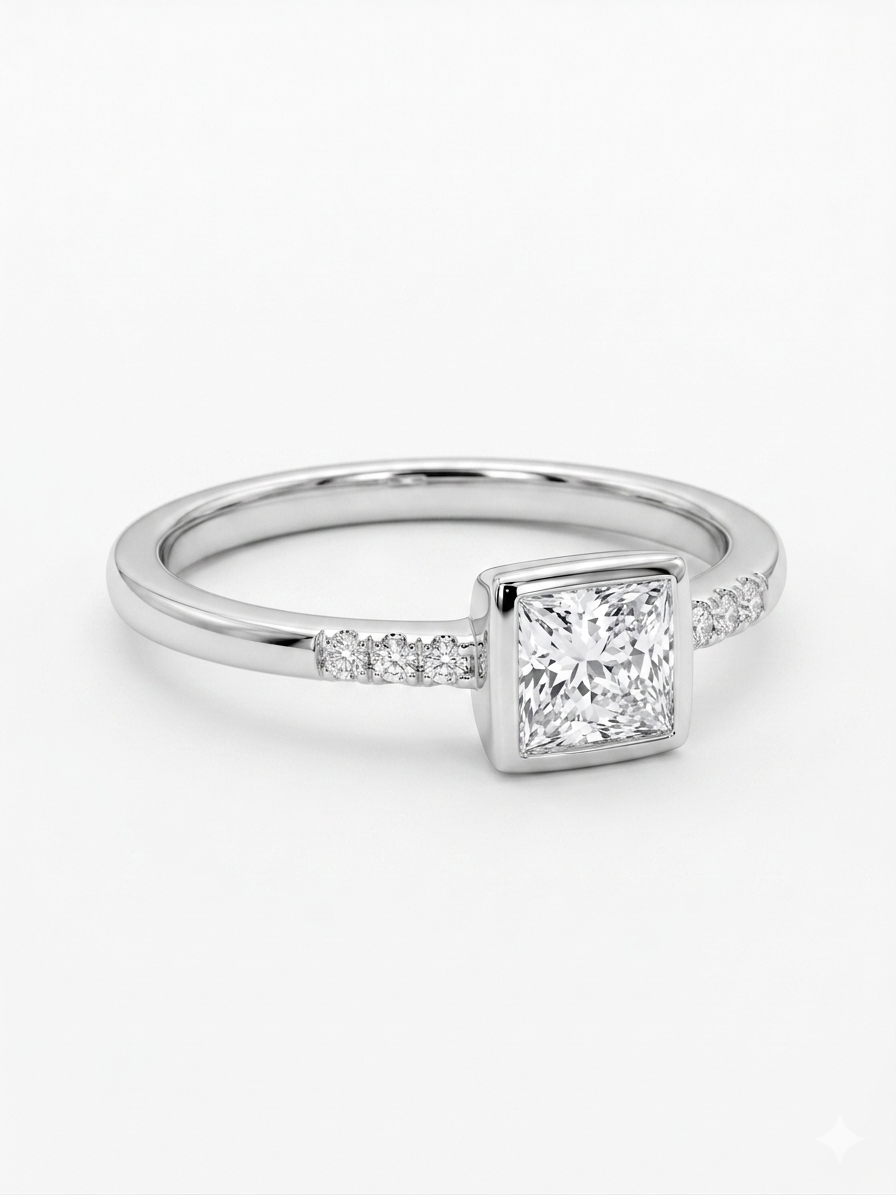 Bezel-Set 925 Sterling Silver Ring