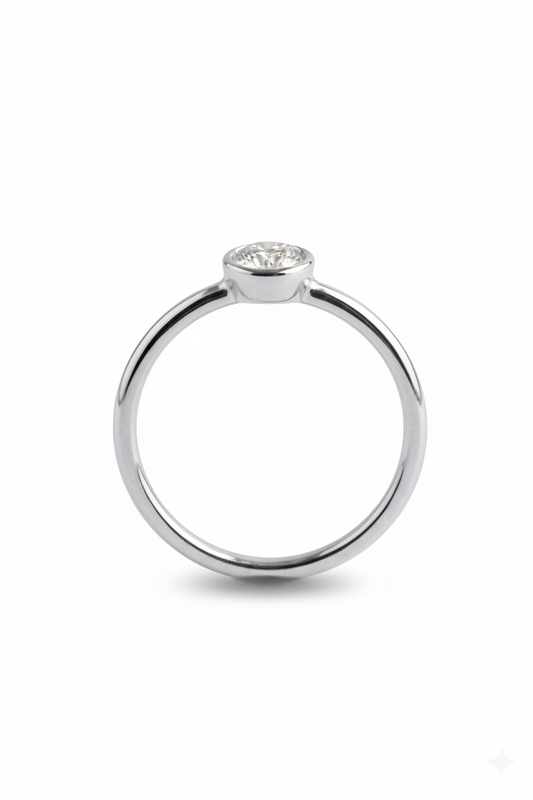 Bezel-Set Solitaire
Sterling Silver Ring