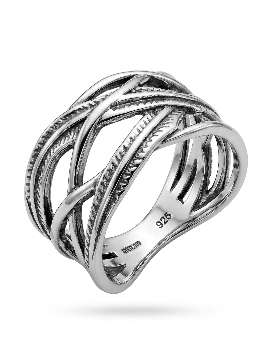 Braided Style 925 Sterling Silver Ring