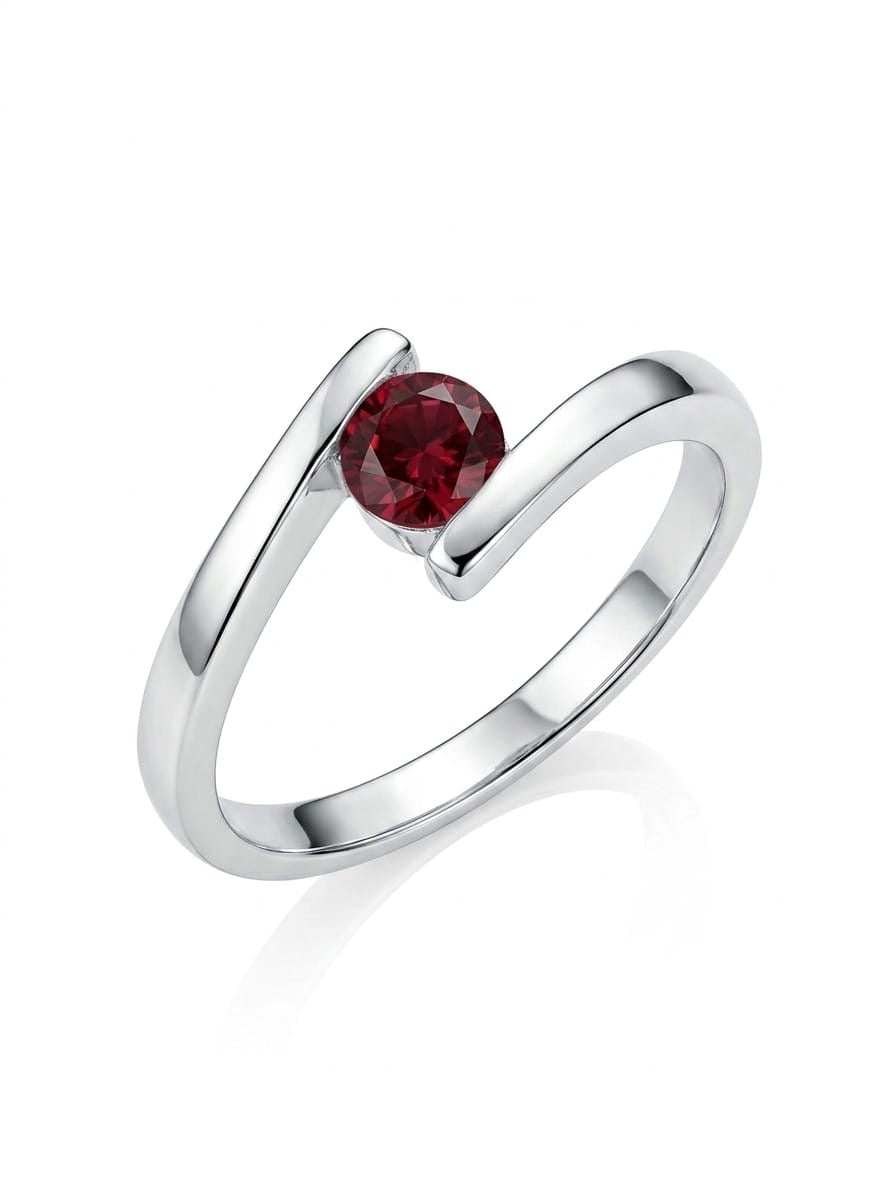 Bypass Solitaire 925 Sterling Silver Ring