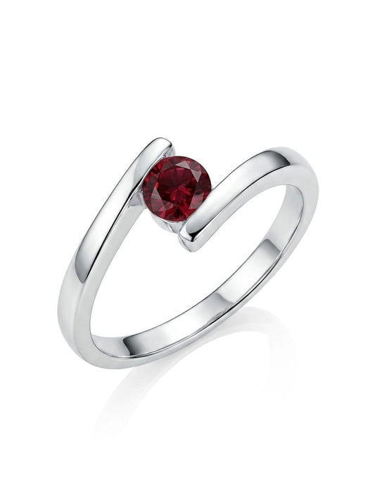 Bypass Solitaire 925 Sterling Silver Ring