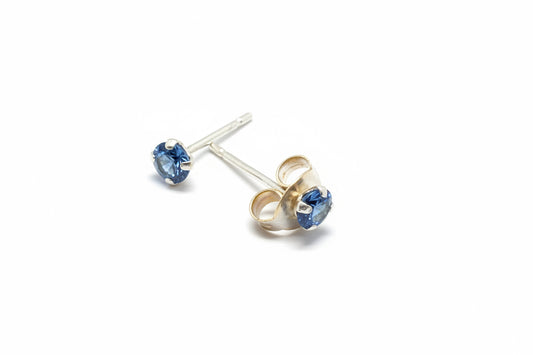 925 Sterling Silver Royal Blue CZ Stud Earrings