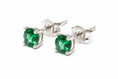 Load image into Gallery viewer, 925 Sterling Silver Green Cubic Zirconia Stone Stud Earrings
