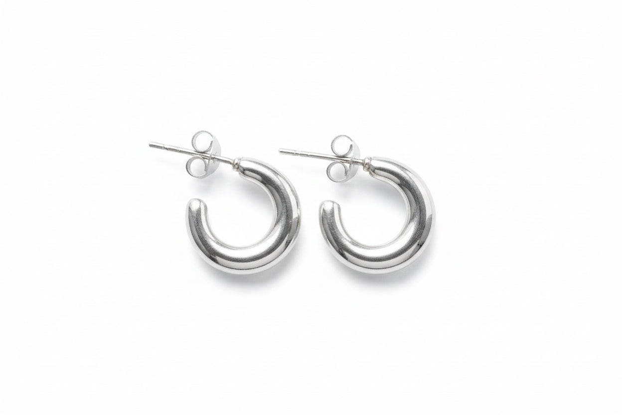 925 Sterling Silver Hoop stud Earrings