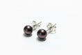 Load image into Gallery viewer, 925 Sterling Silver Black Opal Stud Earrings 
