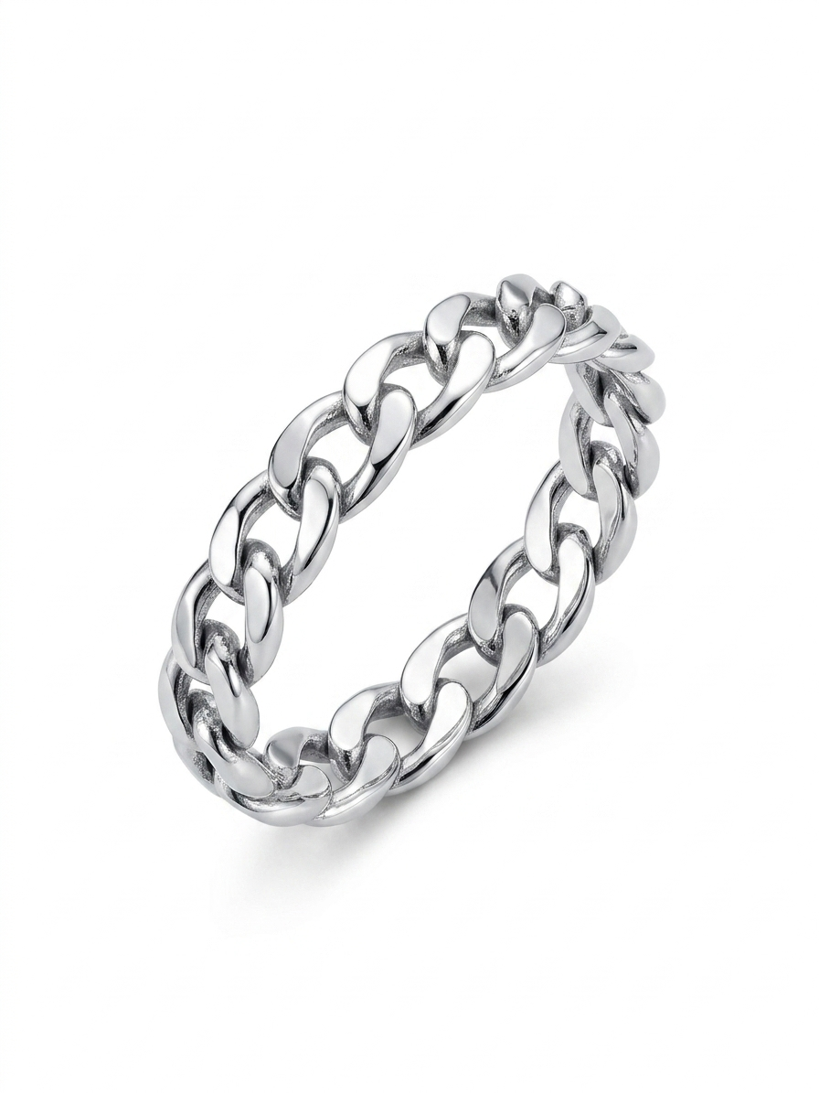 Chain Link 925 Sterling Silver Ring