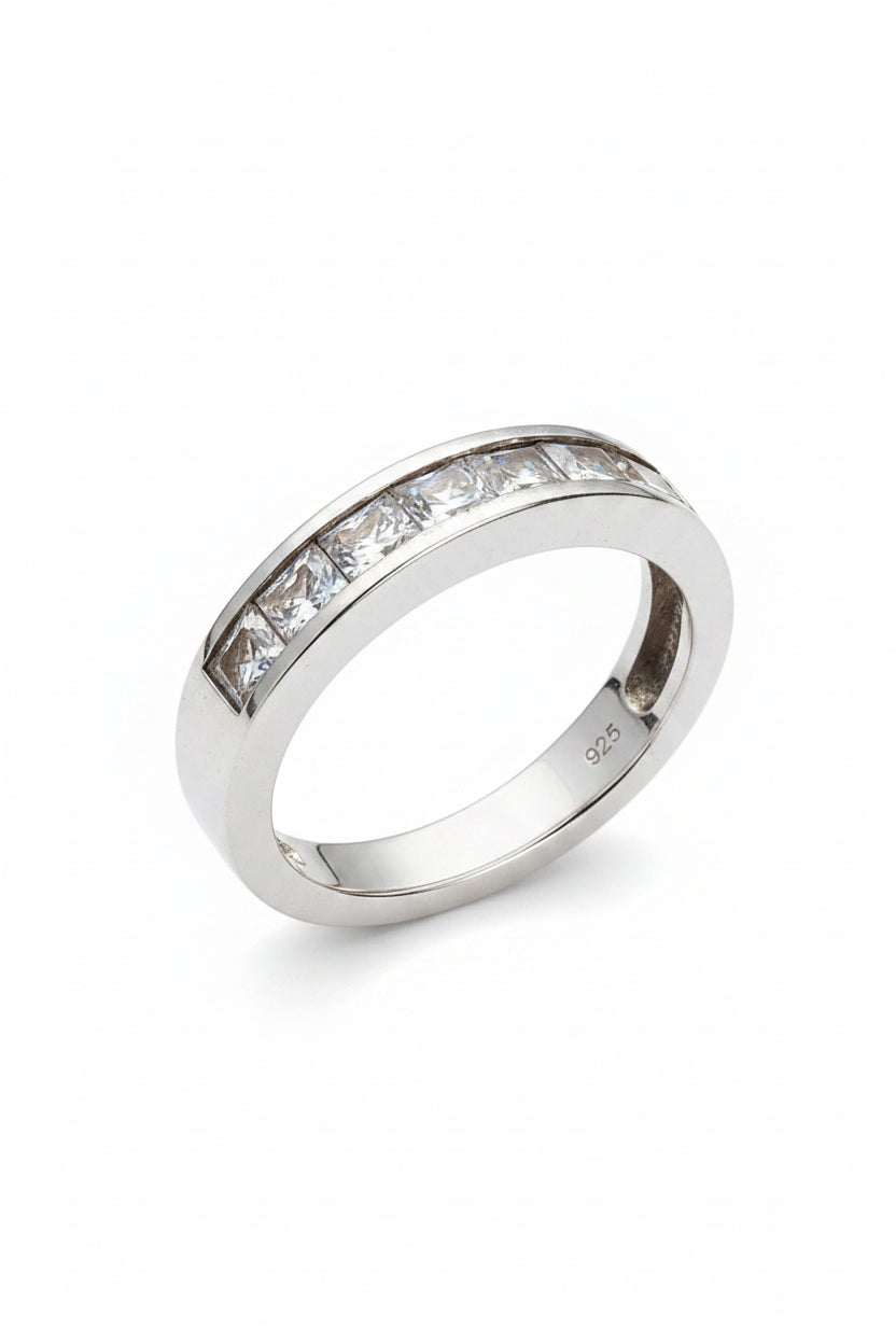 Channel-Set Eternity Band 925 Sterling Silver Ring