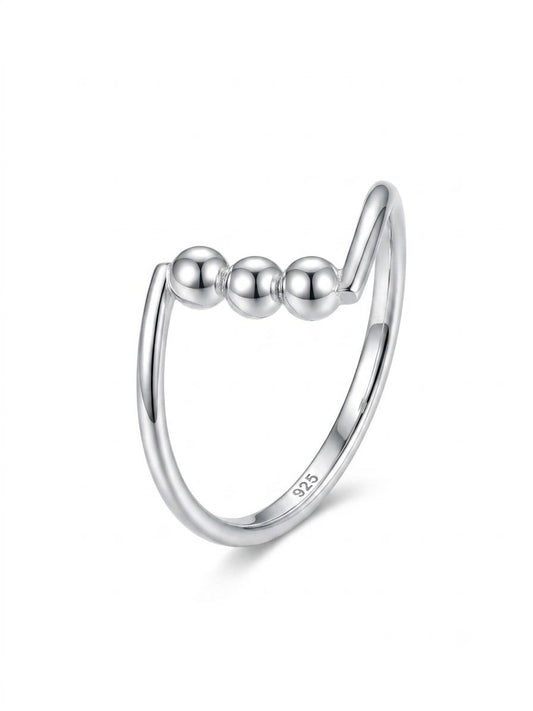 Chevron Bead 925 Sterling Silver Ring