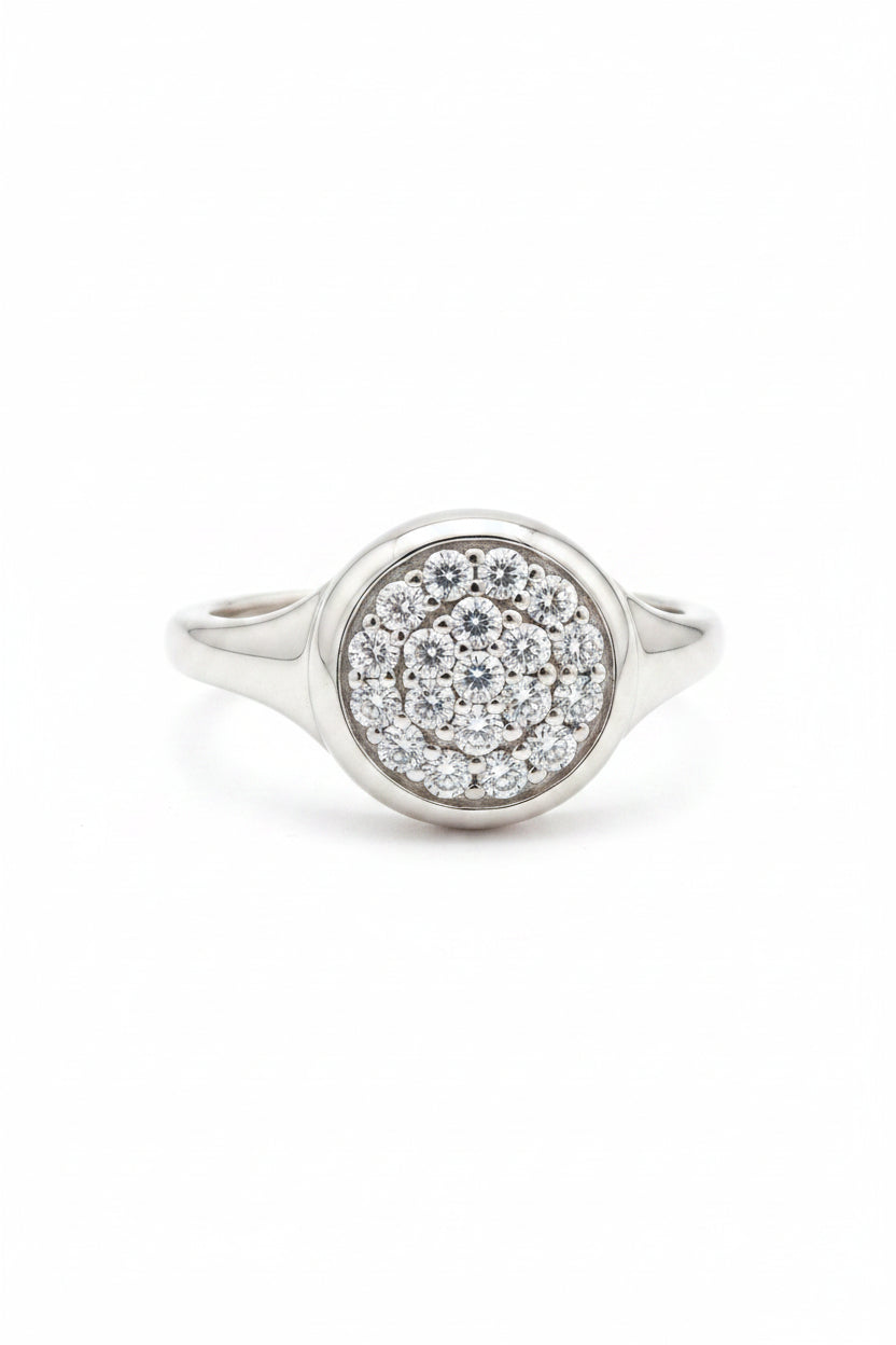 Cluster Signet 925 Sterling Silver Ring