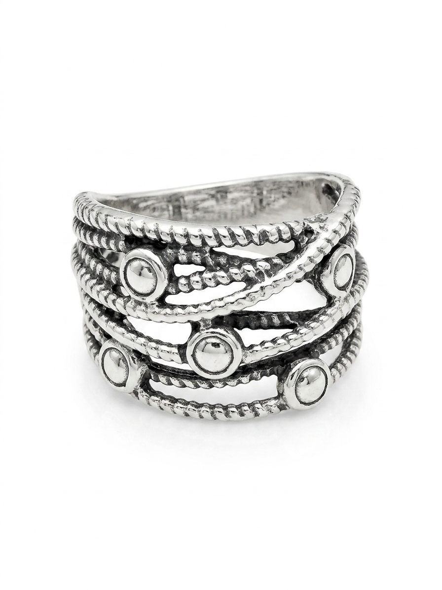 Criss-Cross Rope 925 Sterling Silver Ring