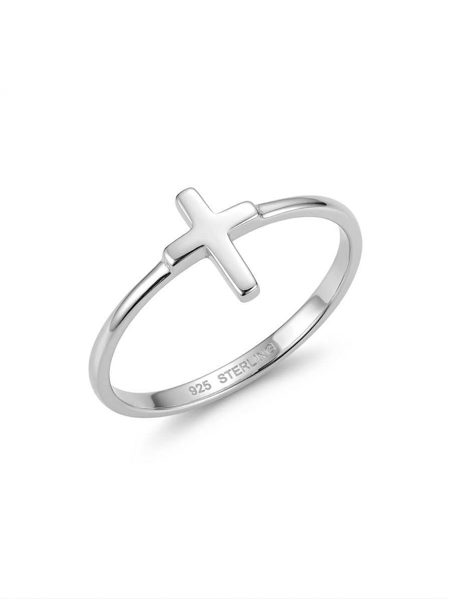 Cross design 925 Sterling Silver Ring