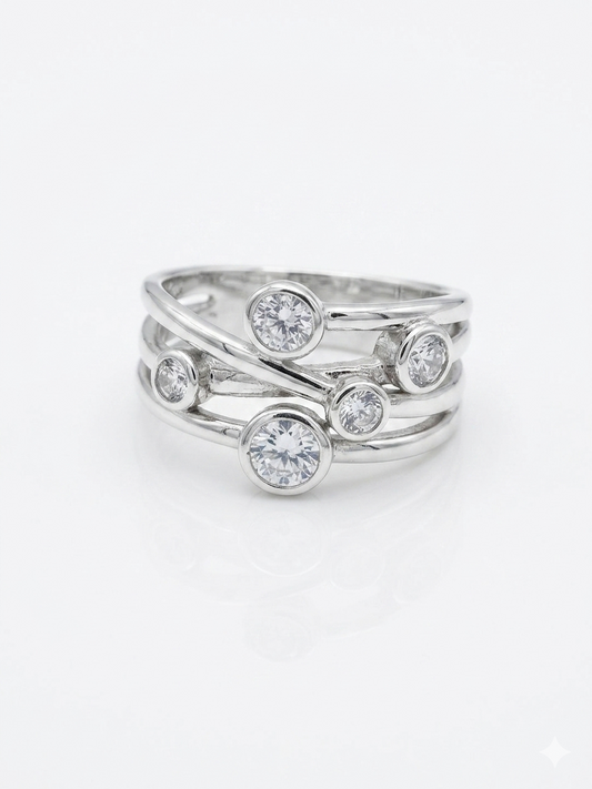 Crossover 925 Sterling Silver Ring