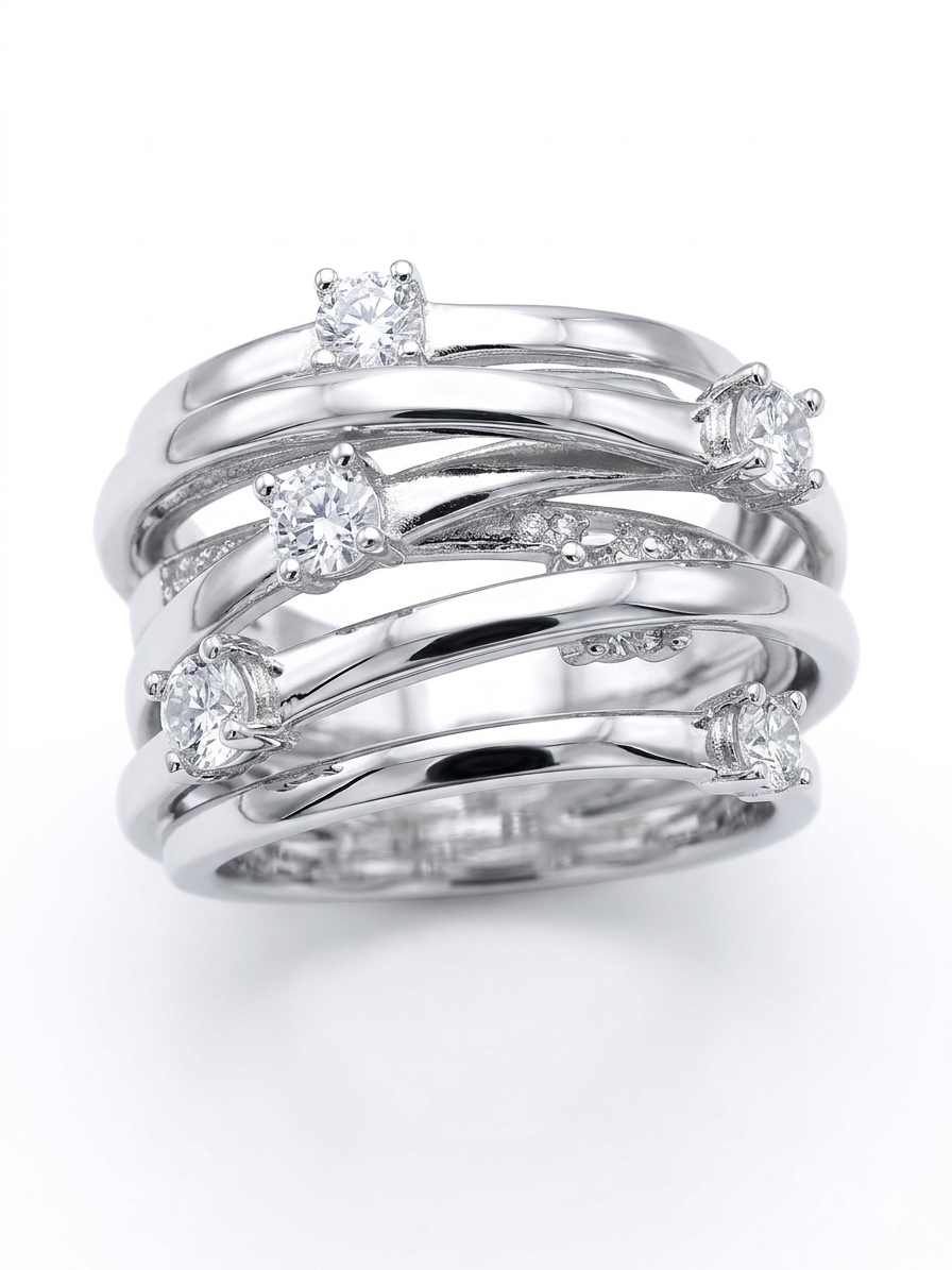 Crossover Bypass 925 Sterling Silver Ring