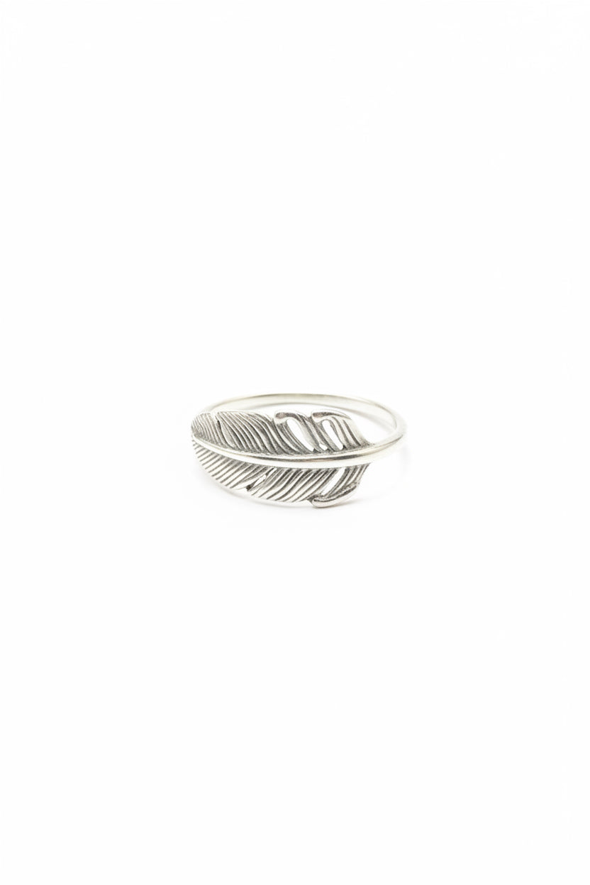 Curved Feather 925 Sterling Silver Ring