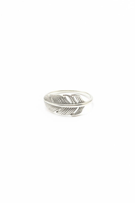 Curved Feather 925 Sterling Silver Ring