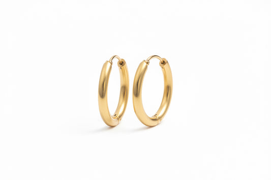 Solid Huggie Hoop Gold Earrings