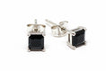 Load image into Gallery viewer, 925 Sterling Silver Black Cubic Zirconia Stone Stud Earrings
